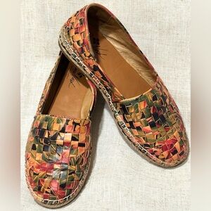 Patricia Nash Multicolor Italian Leather Woven Espadrilles Multicolor Artisan